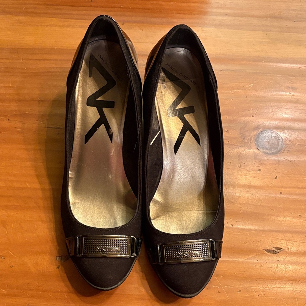 Michael Kors Black Heels with Gold Accents